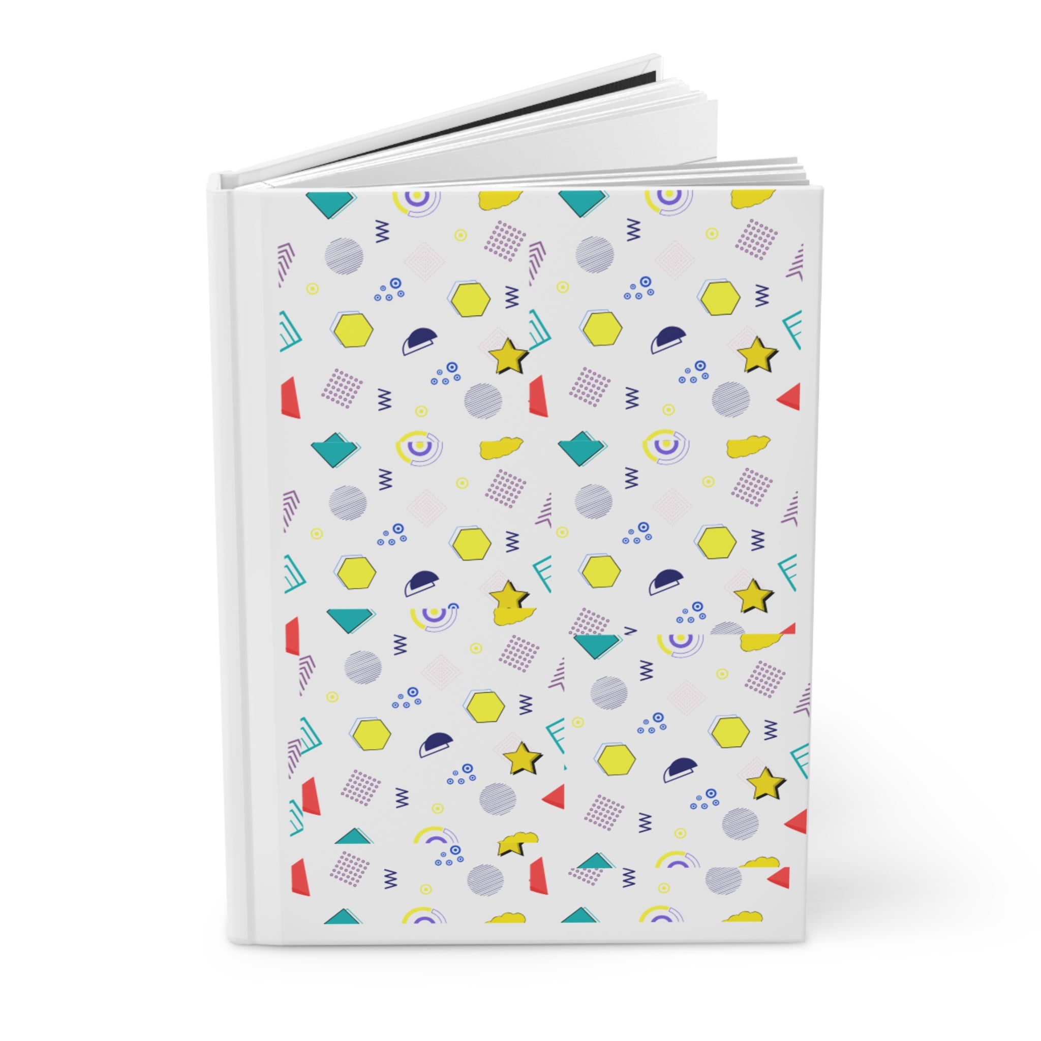 Minimal Geometric Hardcover Journal — Colorful Shapes Matte Notebook