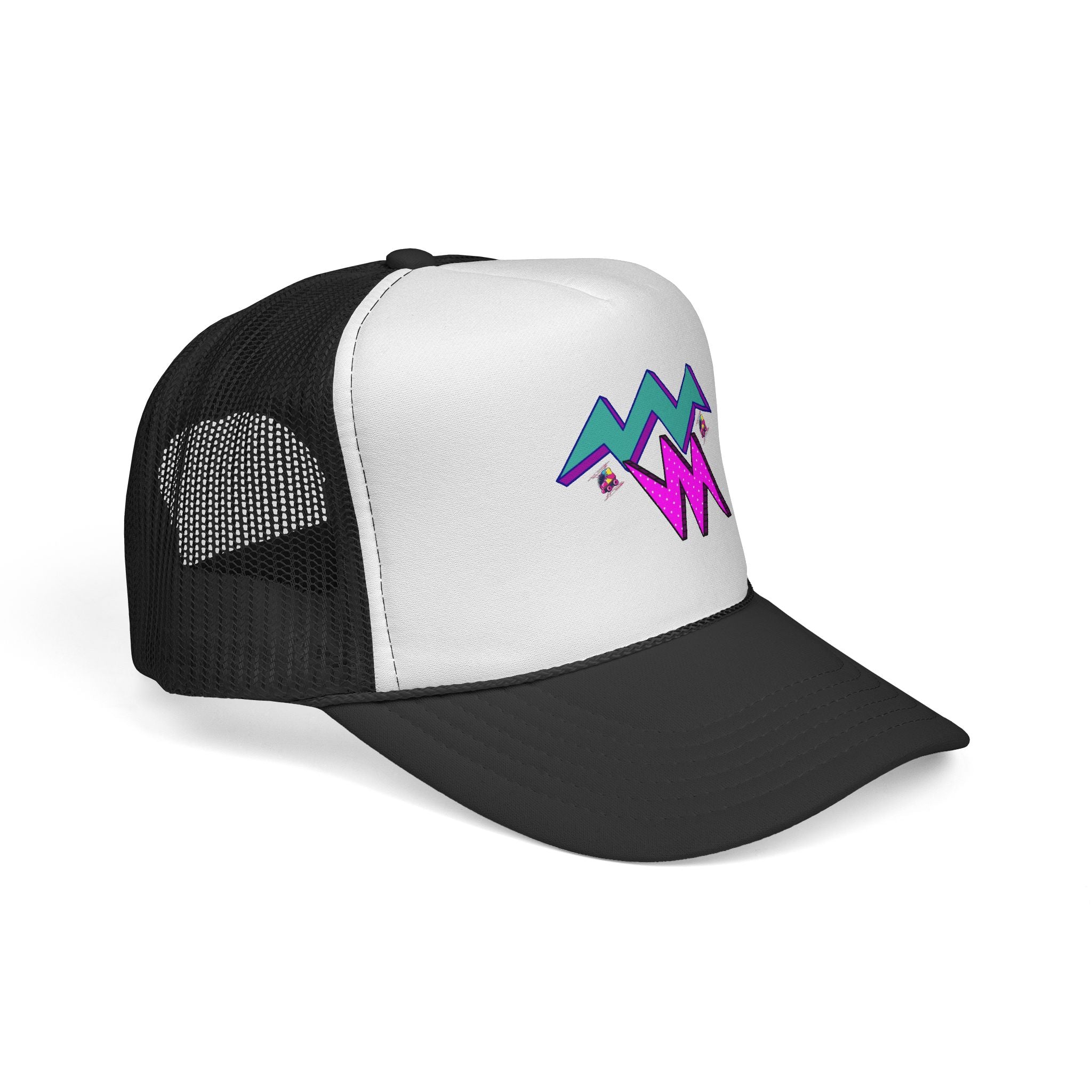 Retro Neon Lightning Trucker Cap