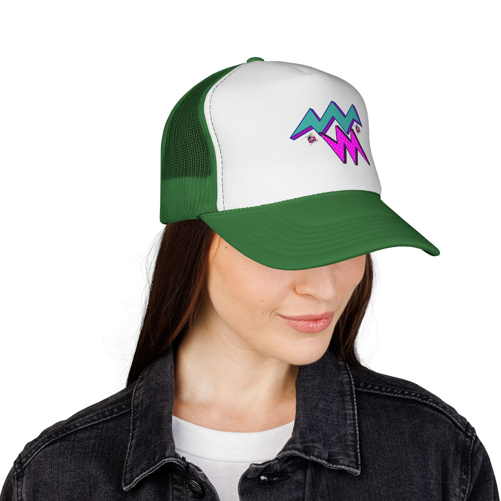 Retro Neon Lightning Trucker Cap