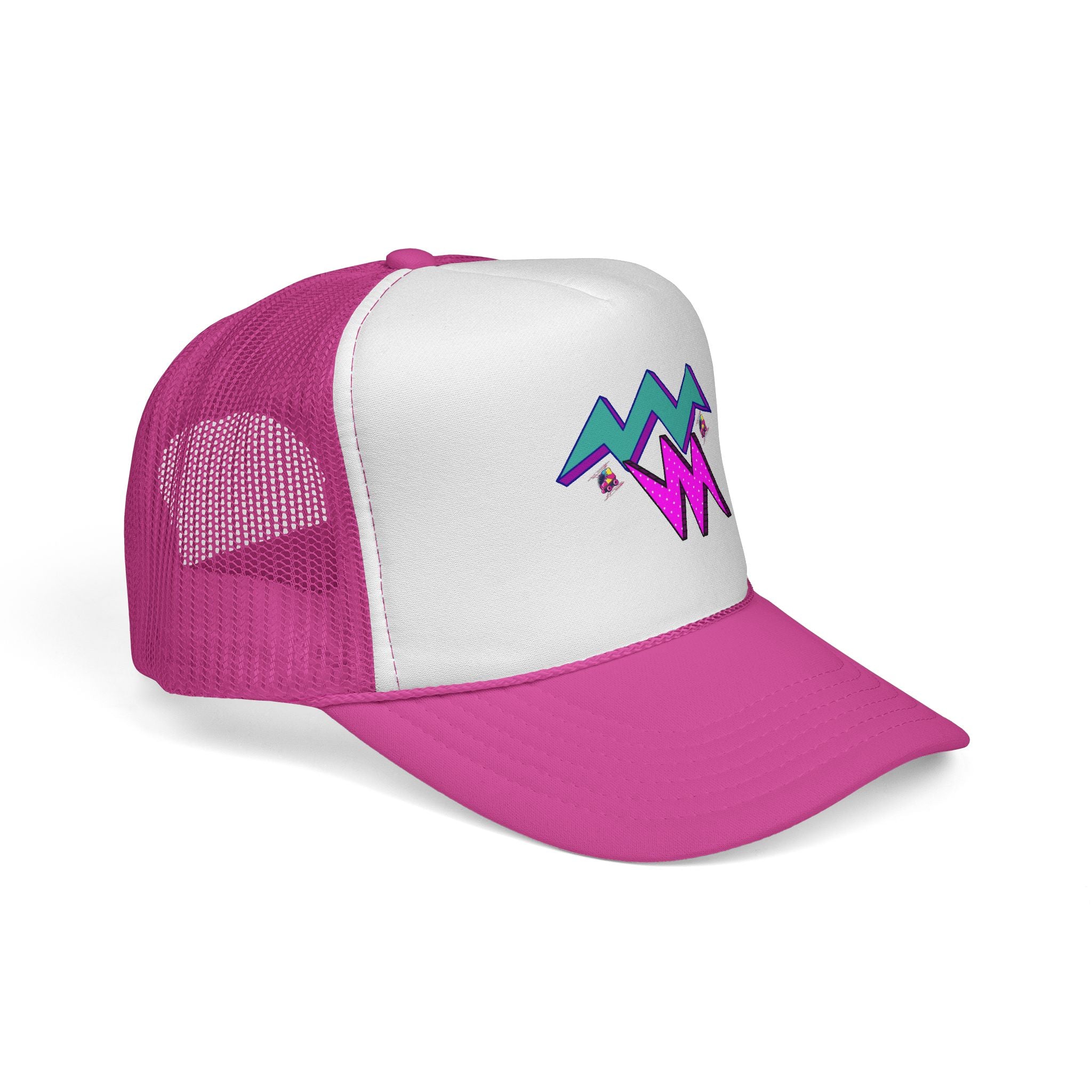 Retro Neon Lightning Trucker Cap