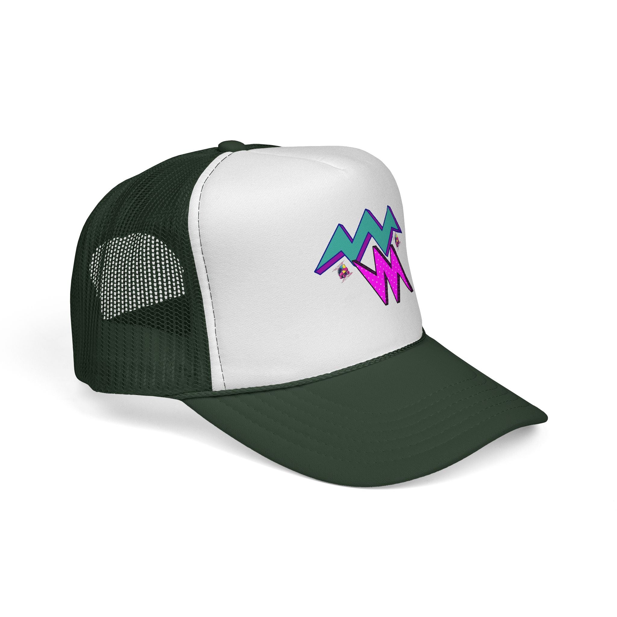 Retro Neon Lightning Trucker Cap