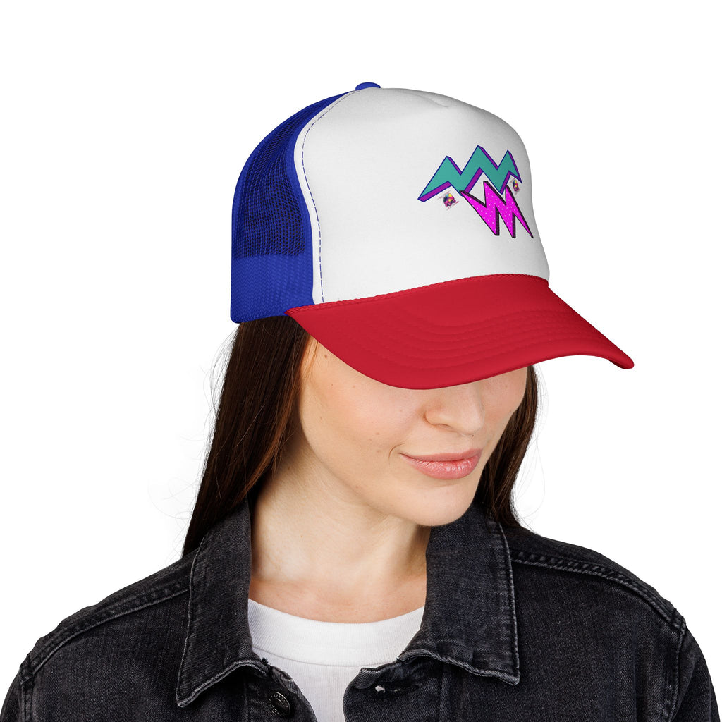 Retro Neon Lightning Trucker Cap
