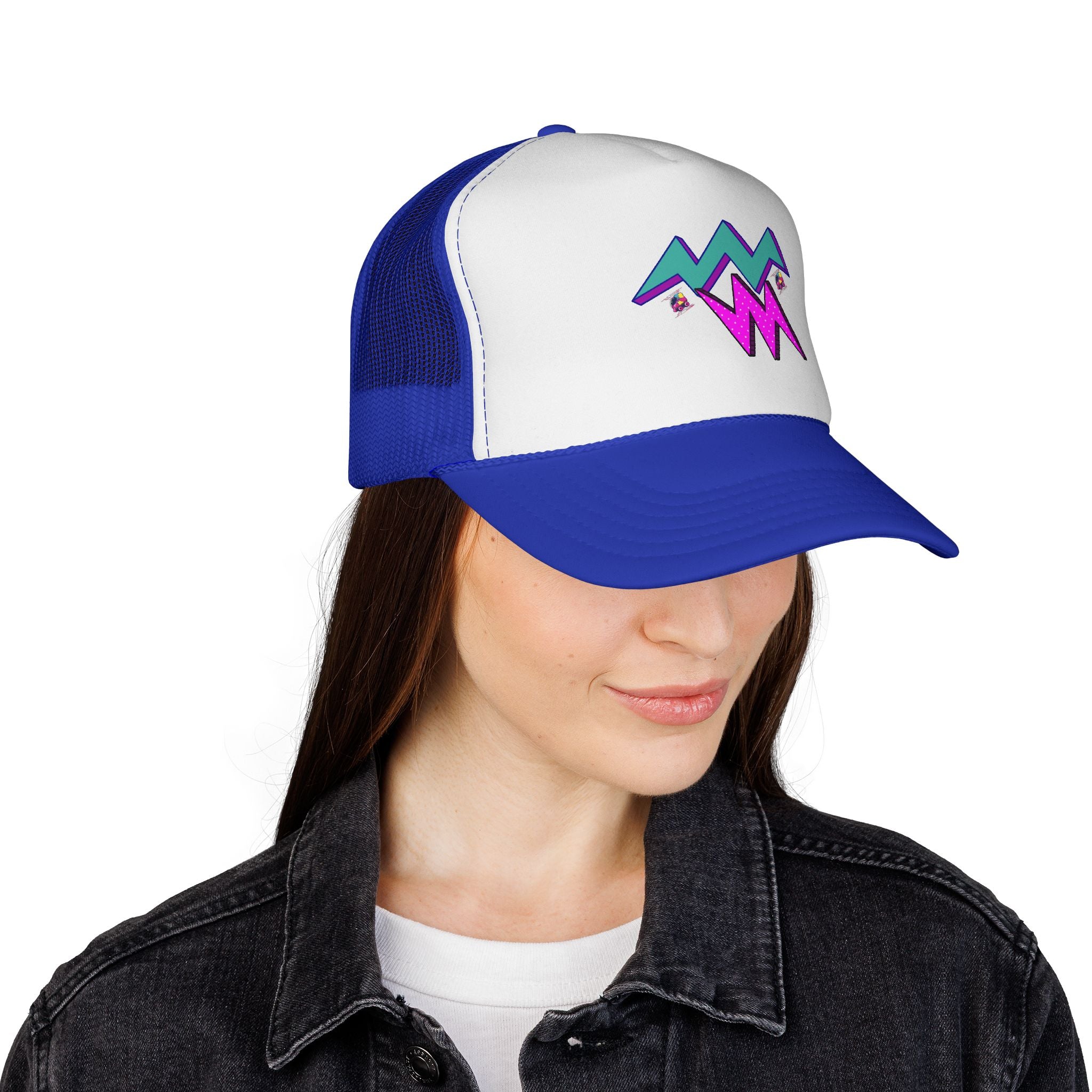 Retro Neon Lightning Trucker Cap
