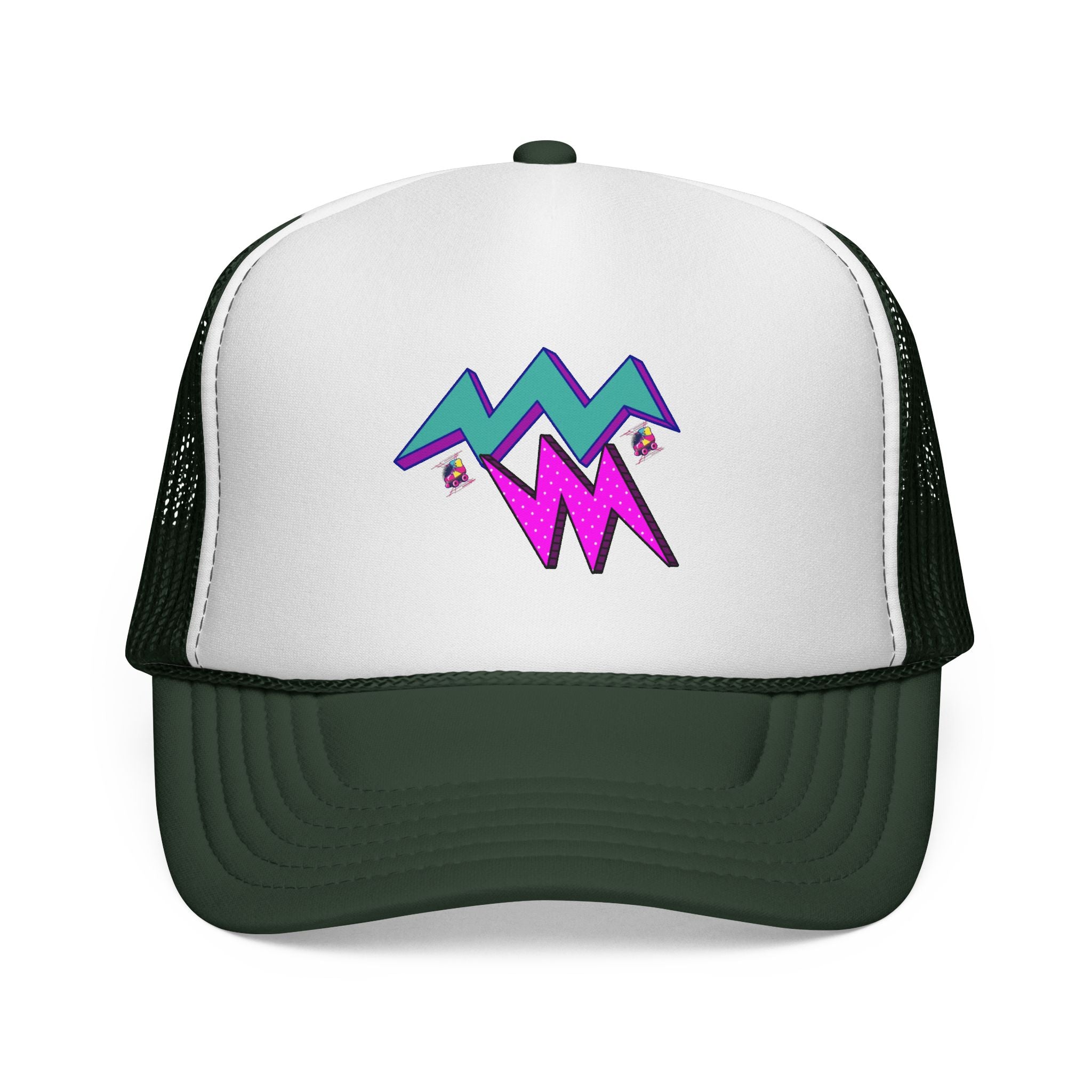 Retro Neon Lightning Trucker Cap