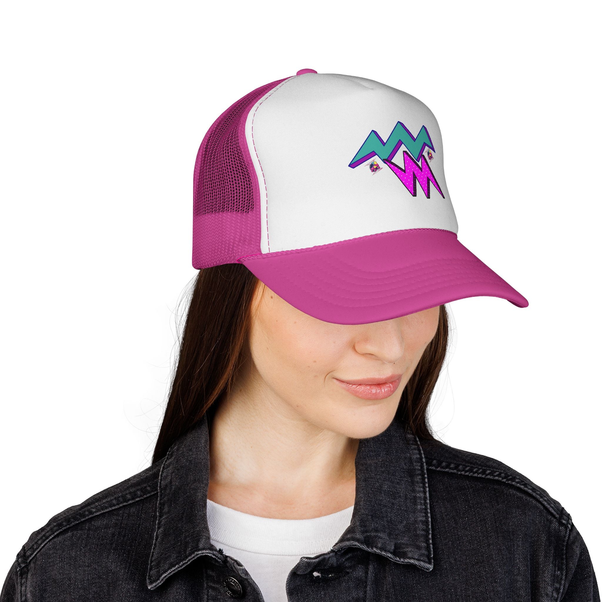 Retro Neon Lightning Trucker Cap