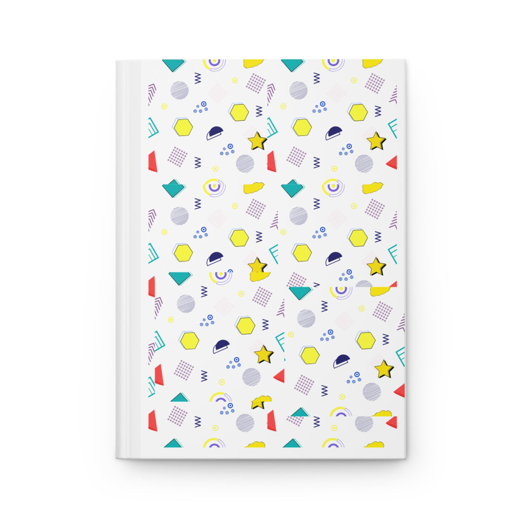 Minimal Geometric Hardcover Journal — Colorful Shapes Matte Notebook