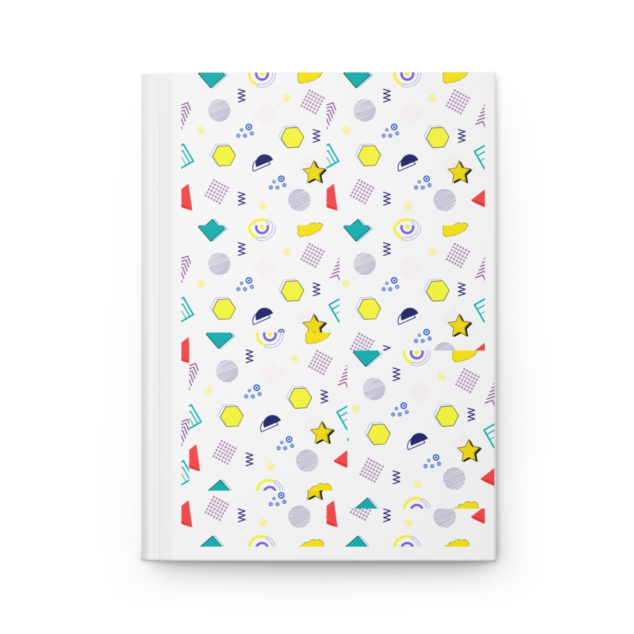 Minimal Geometric Hardcover Journal — Colorful Shapes Matte Notebook